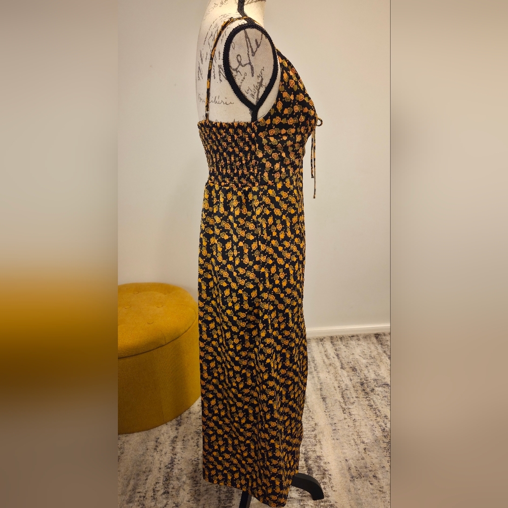 Urban Outfitters Black and Orange Midi Dress - Picture 9 of 16